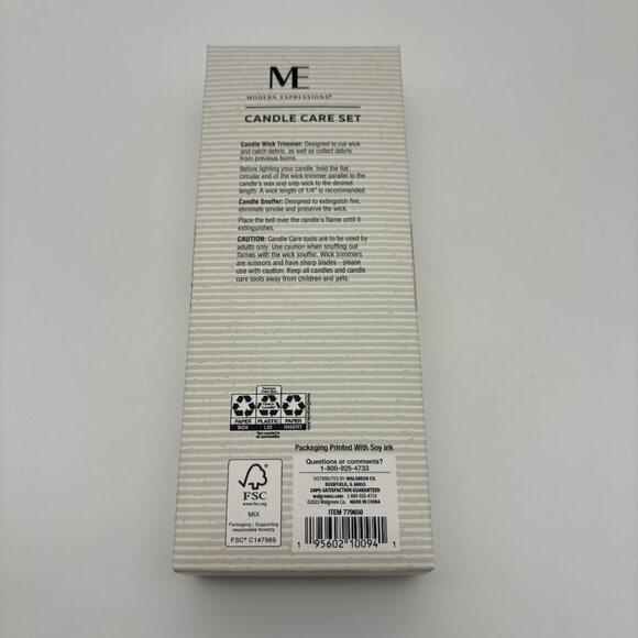 Modern Expressions Gold Candle Care Set, Wick Trimmer & Snuffer NEW Valentine's - Picture 2 of 2